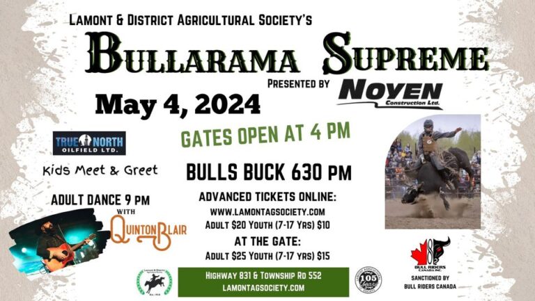 Lamont Ag Society’s 2024 Bullarama Supreme On May 4