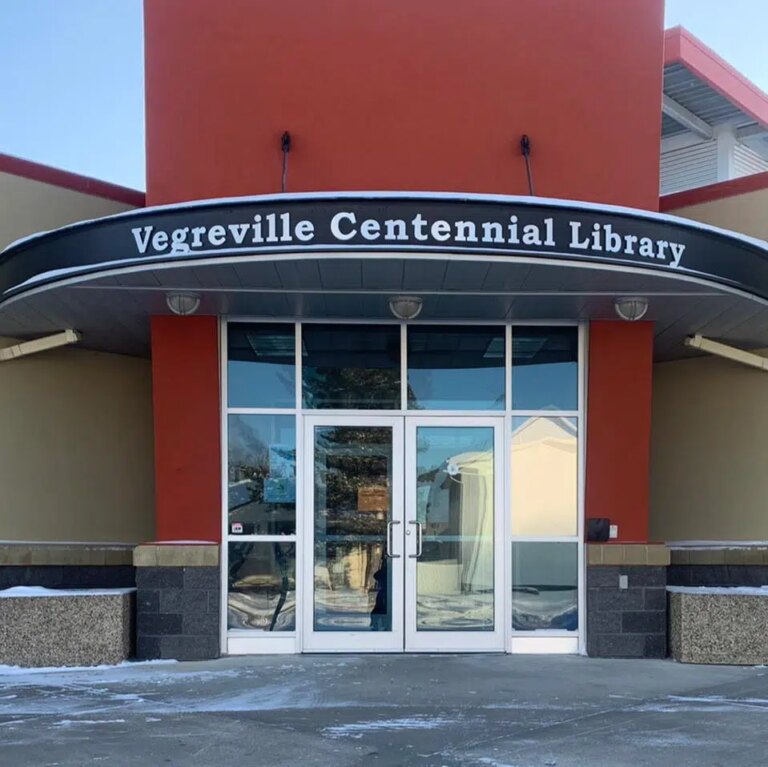 April 11 Vegreville Centennial Library Manager Kira Chalupa and Past Chair Murray Armitage