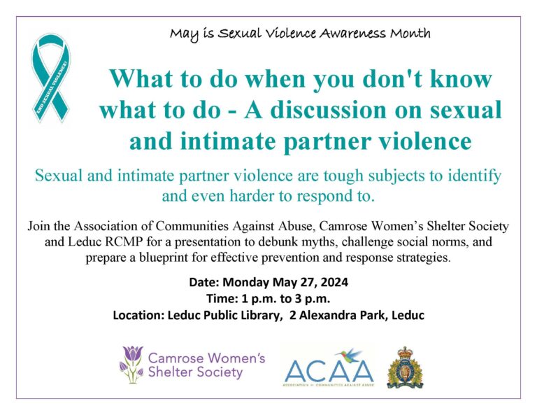 Sexual Violence Awareness Month Presentation On May 27 In Leduc